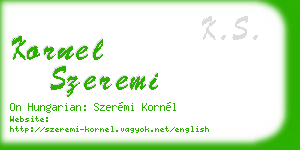 kornel szeremi business card