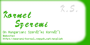 kornel szeremi business card